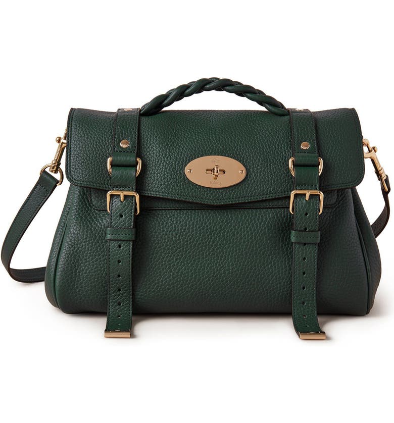 Green Mulberry Alexa Leather Satchel 