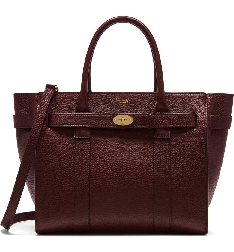 Oxblood Mulberry Small Zip Bayswater Leather Tote 